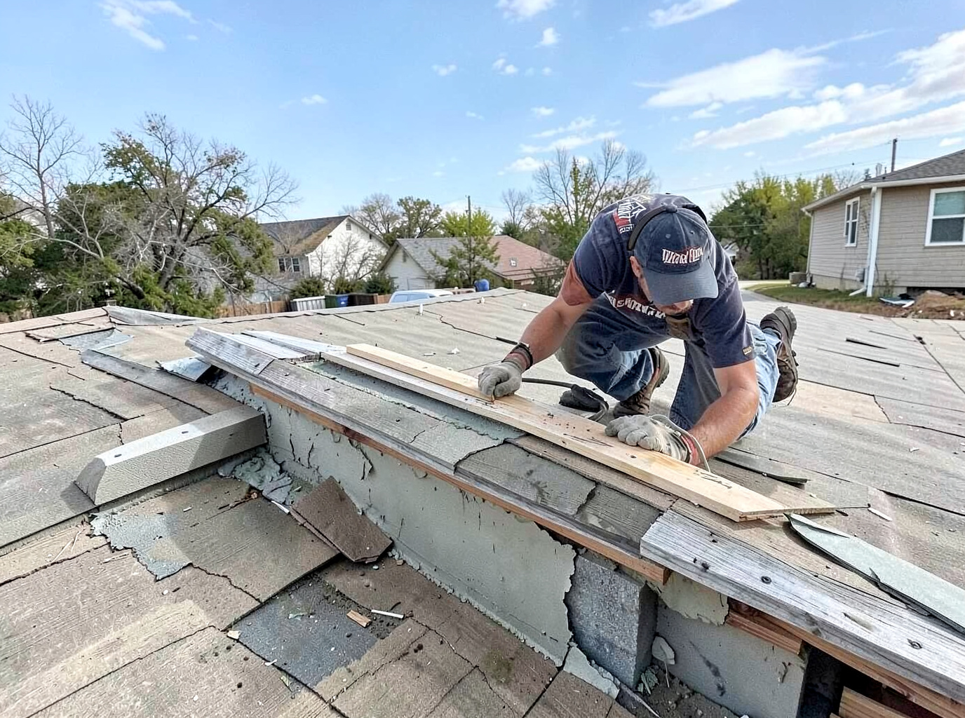 Wind Damage Roof Repair in Enid